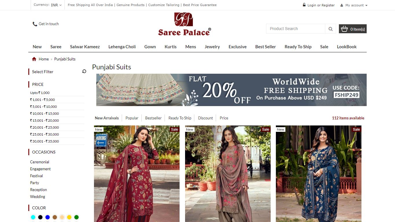 Punjabi Suits Online | Punjabi Suits For Wedding -Sareespalace